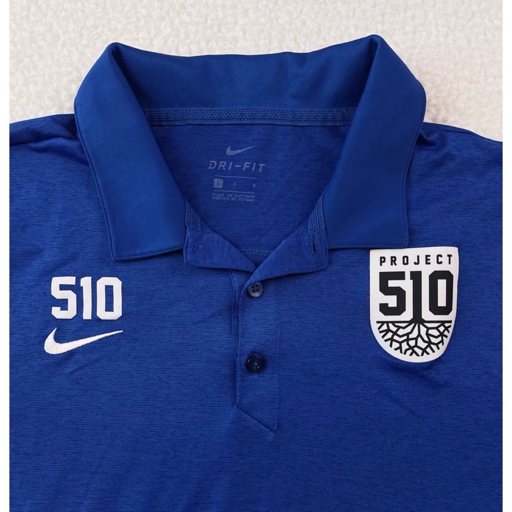 NIKE • Men’s Blue Oakland Roots Project 51O Dri-Fit Soccer Polo Shirt, L - Picture 4 of 14